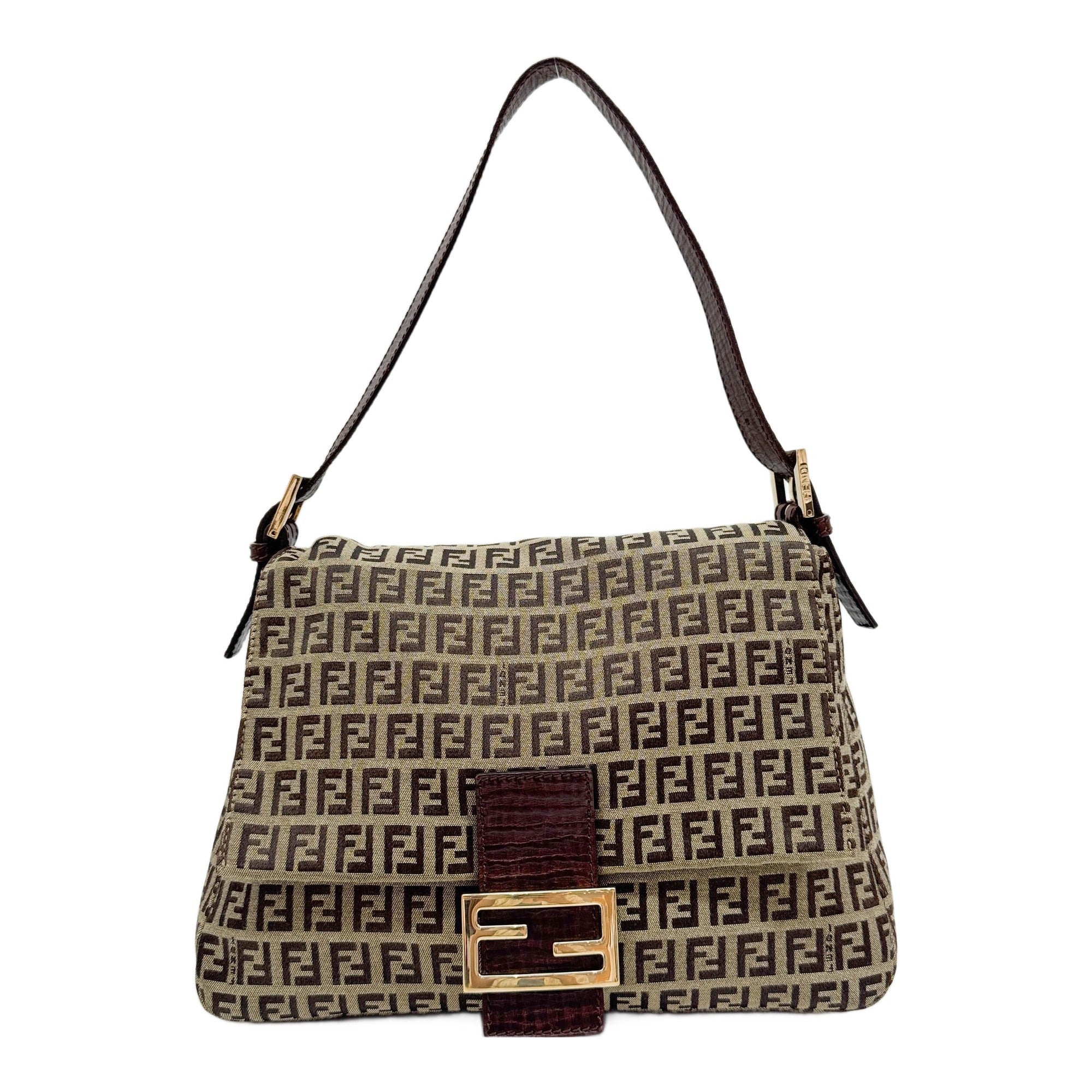 Mamma Baguette Brown Zucchino Canvas Shoulder Bag