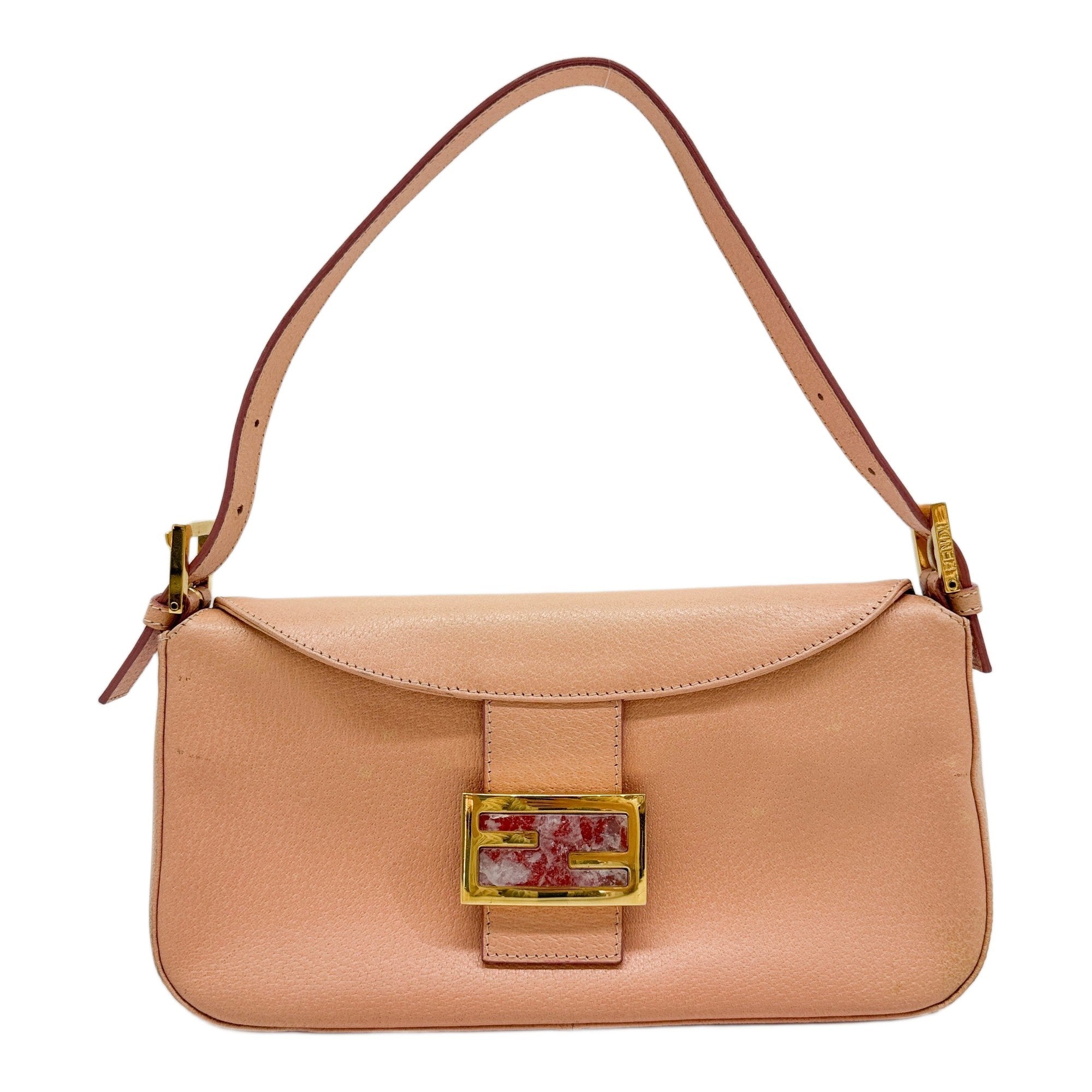 Baguette Pink Leather Shoulder Bag