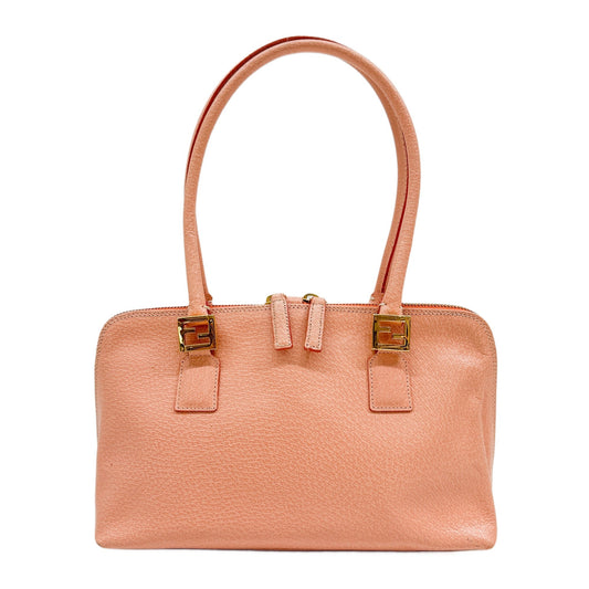 Peach Leather Shoulder Bag
