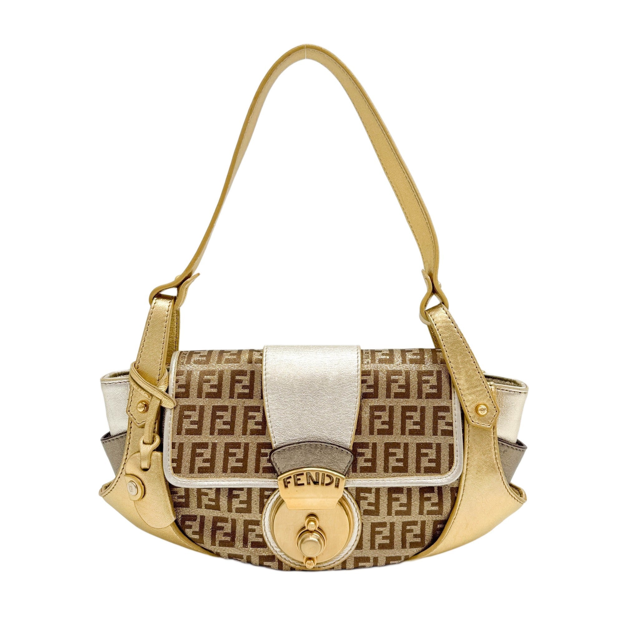 Zucchino Metallic Gold Canvas Shoulder Bag
