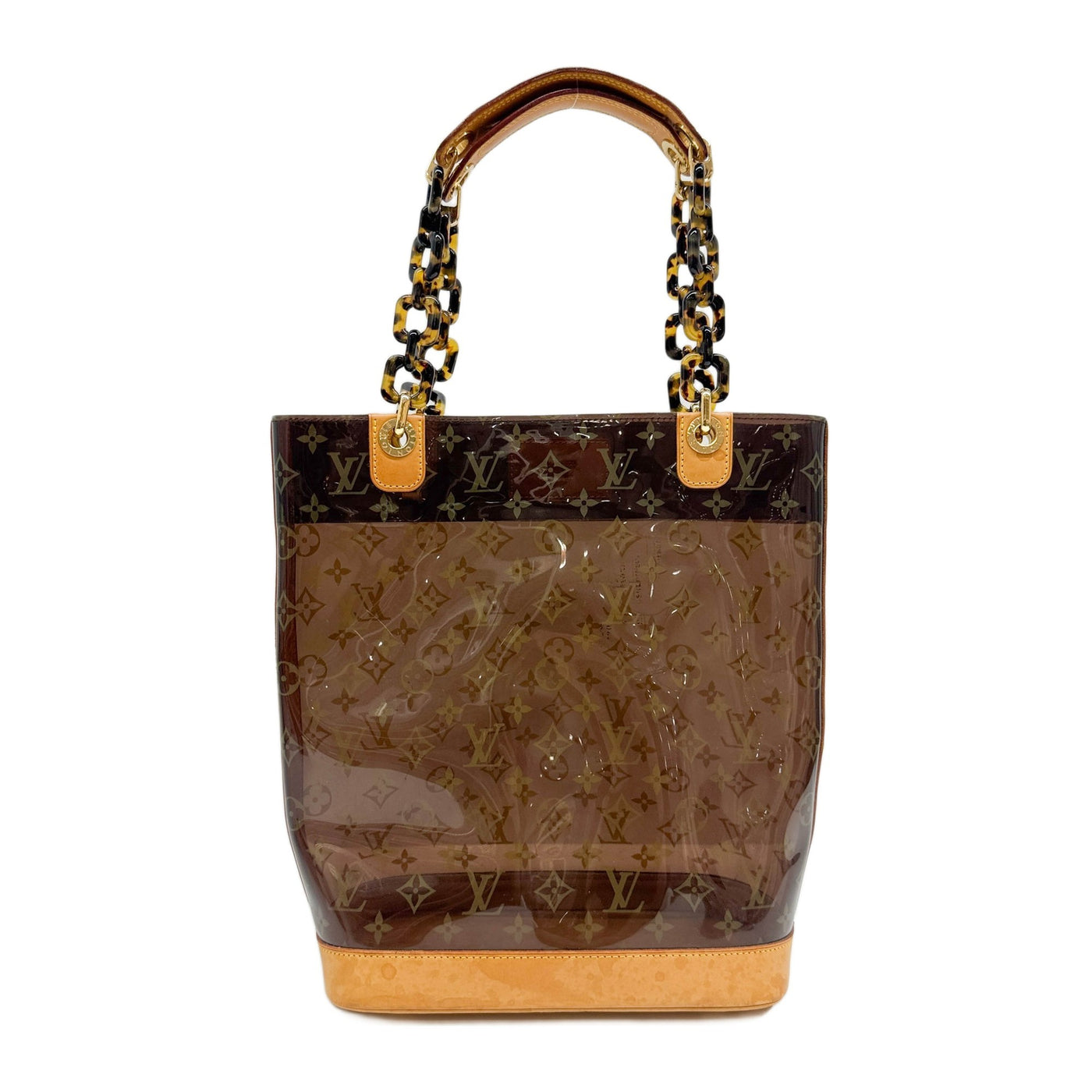 Ambre Sac Brown PVC Monogram Chain Shoulder Bag
