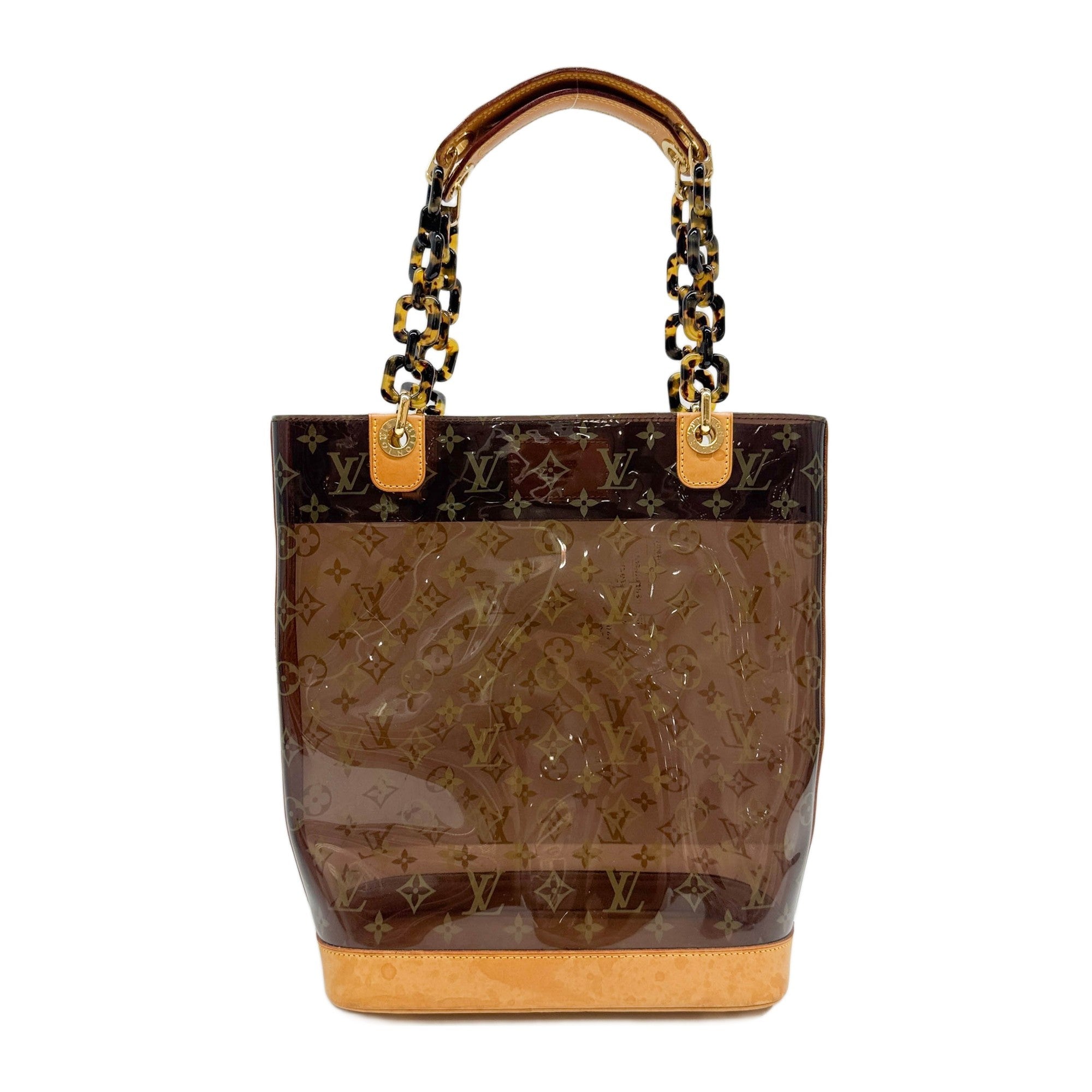 Ambre Sac Brown PVC Monogram Chain Shoulder Bag