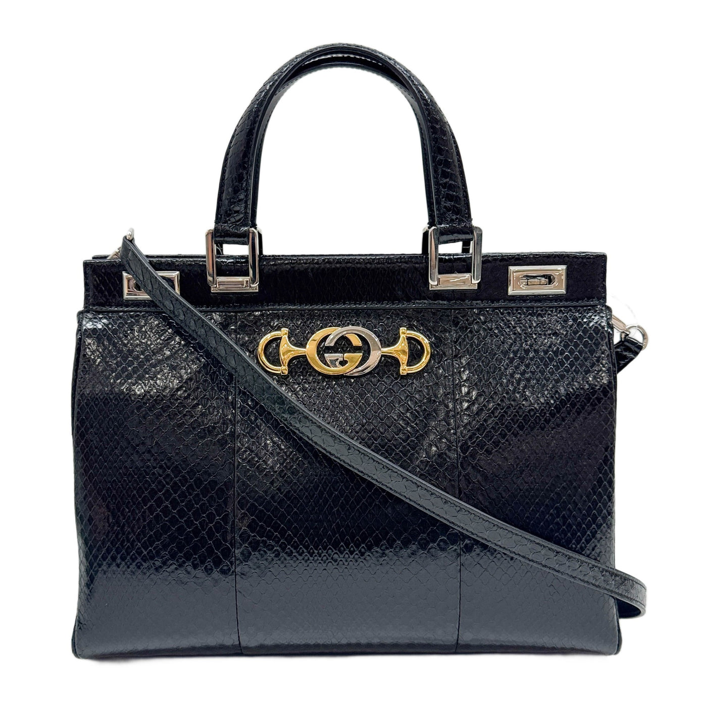 Zumi Black Leather Handle Bag
