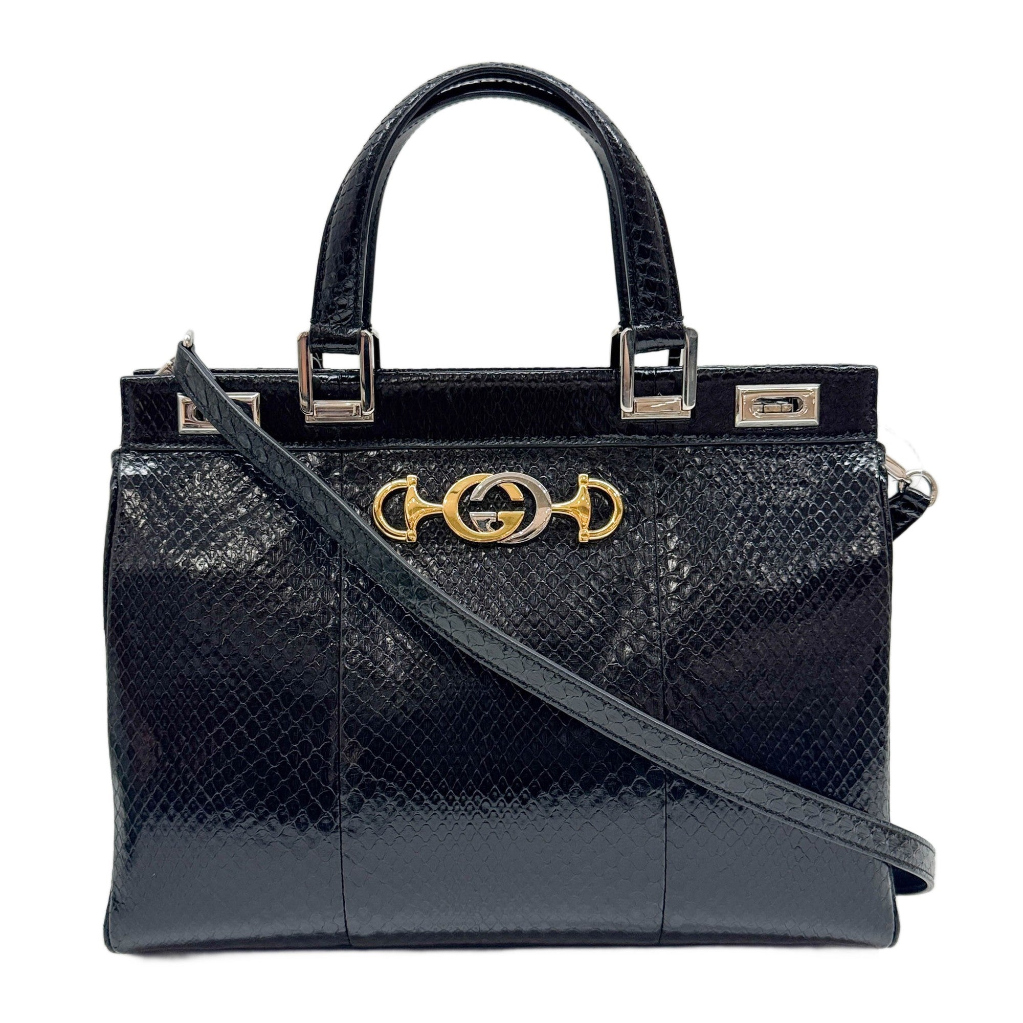 Zumi Black Leather Handle Bag