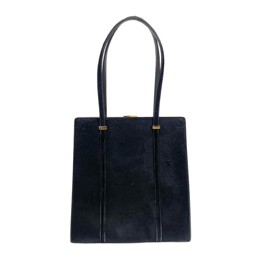Black Pony Hair Tote Shoulder Bag