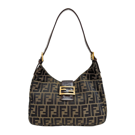 Brown Zucca Canvas Shoulder Bag