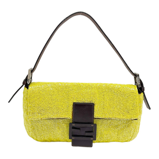 Baguette Lime Green Beaded Shoulder Bag