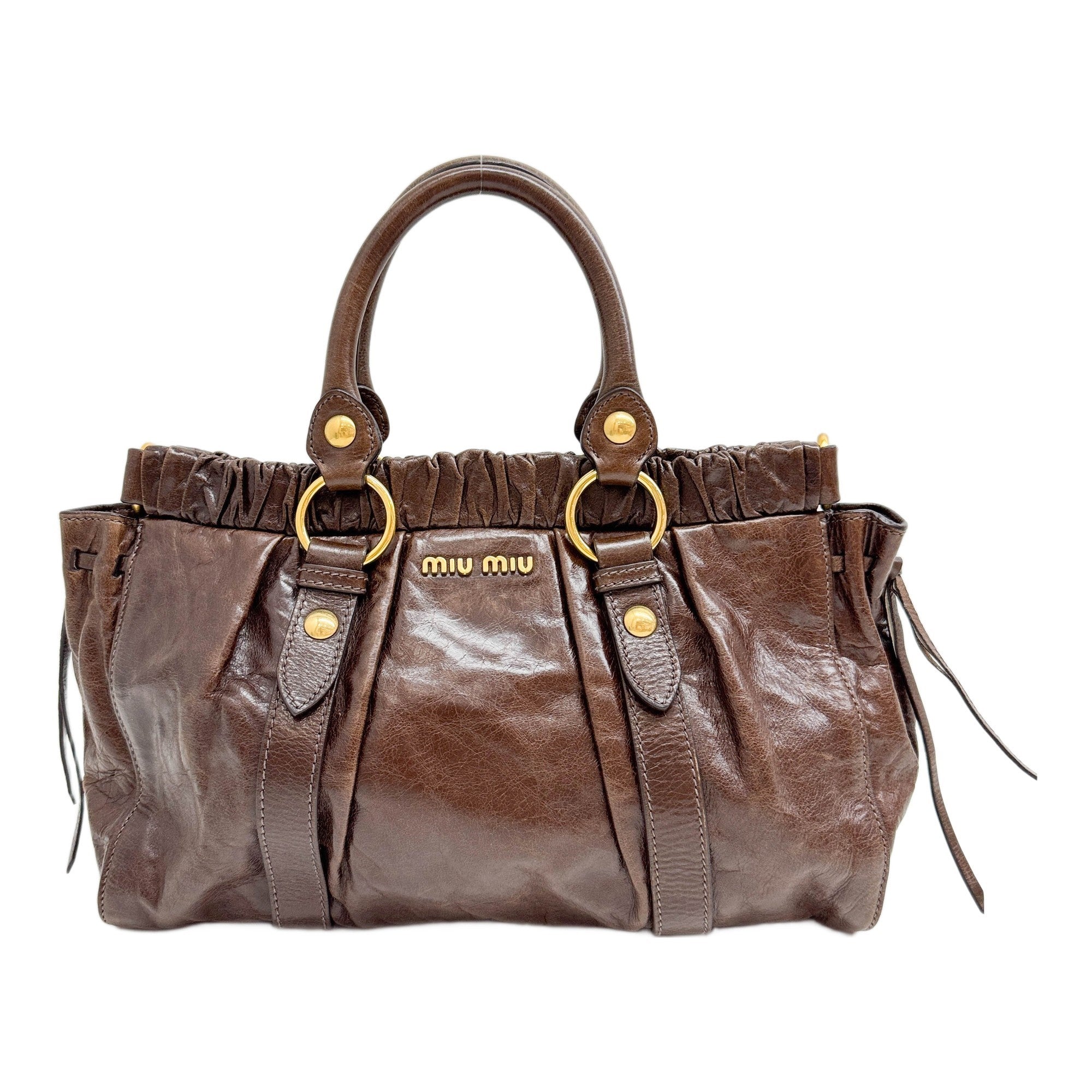 Vitello Dark Brown Leather Two Way Bag