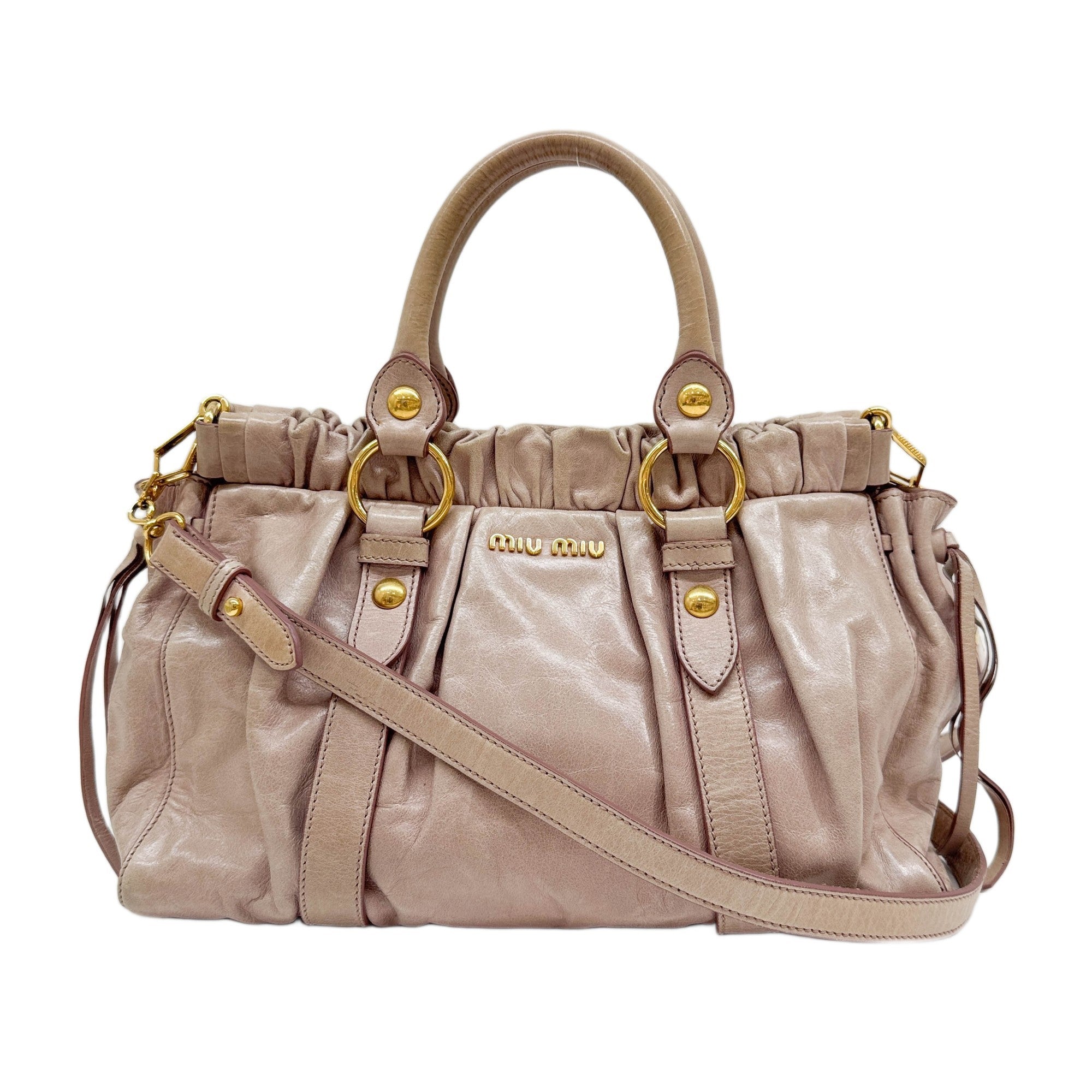 Vitello Pale Pink Leather Two Way Bag