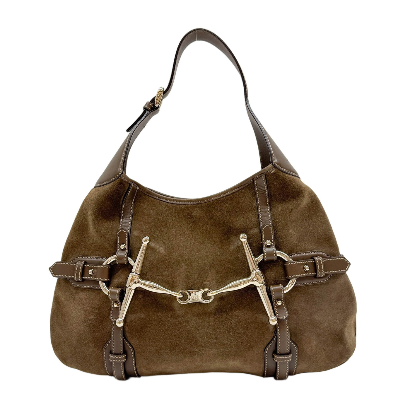 85th Anniversary Horsebit Hobo Brown Suede shoulder Bag