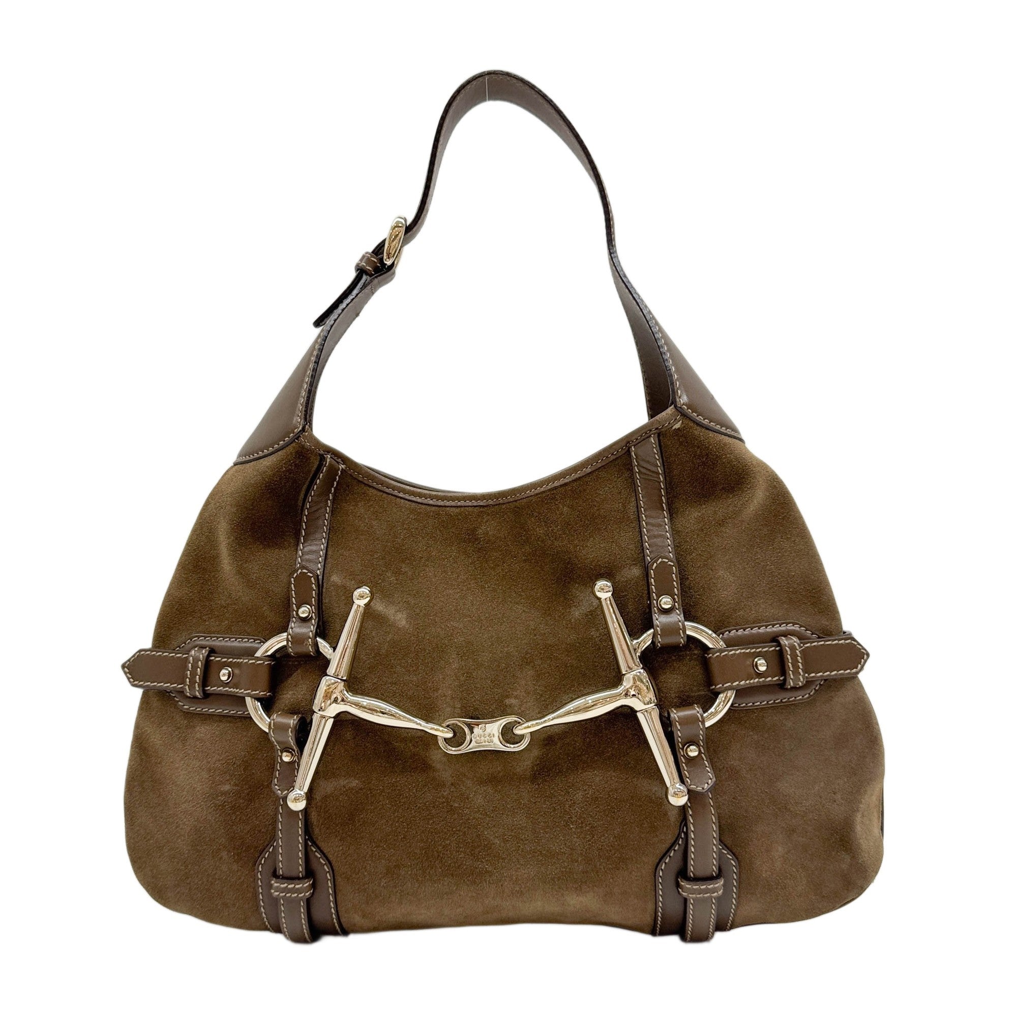 85th Anniversary Horsebit Hobo Brown Suede shoulder Bag