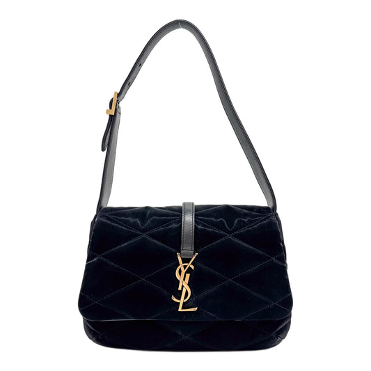 Le 5 à 7 Matelasse Black Satin Shoulder Bag