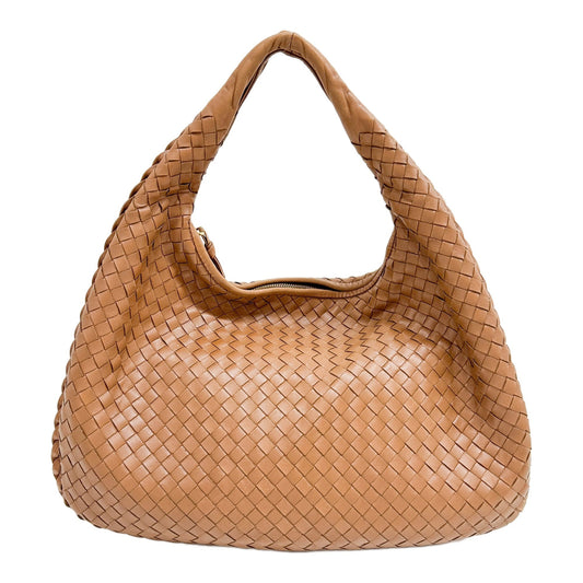 Veneta Intrecciato Caramel Brown Leather Shoulder Bag