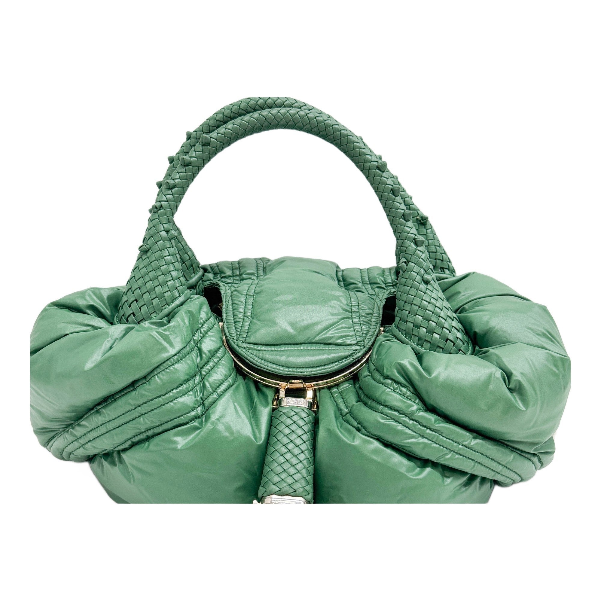 Fendi x Moncler Green Nylon Puffer Spy Shoulder Bag