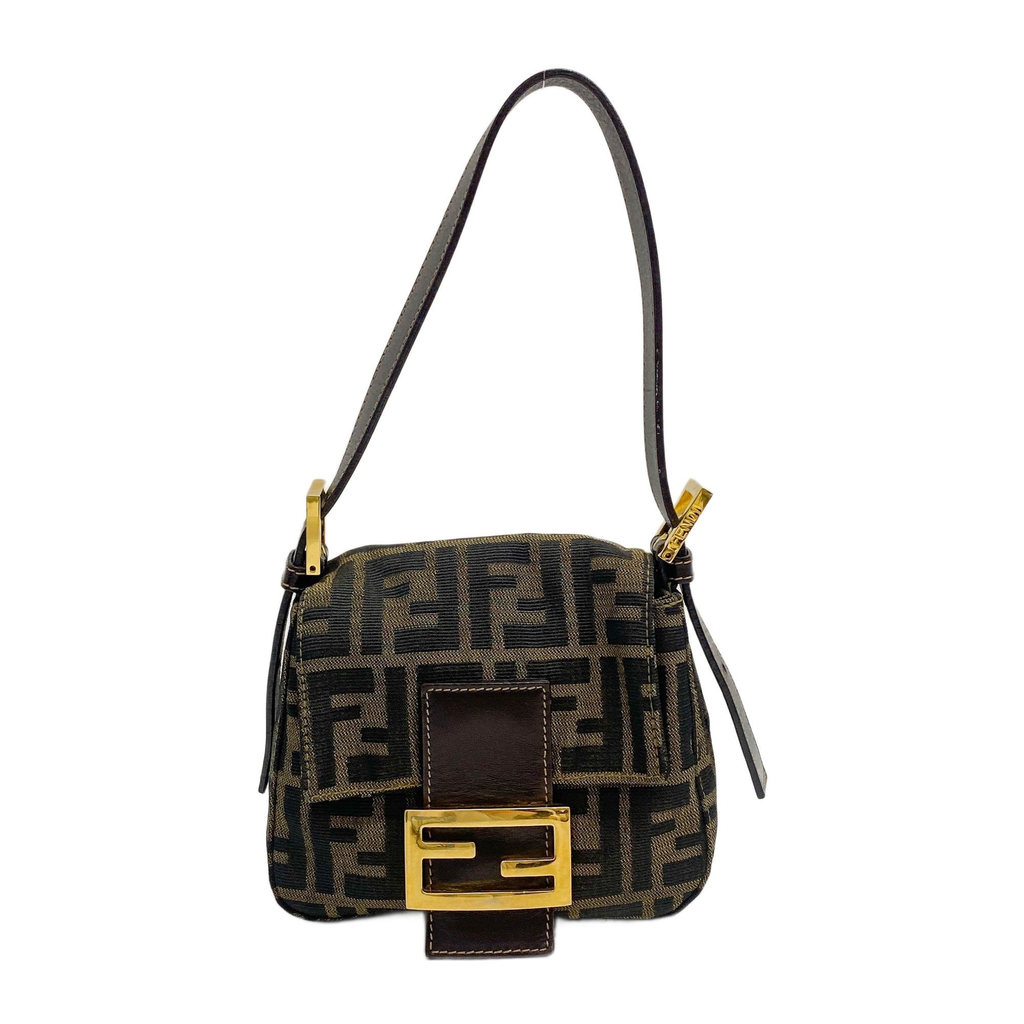 Zucca Brown Canvas Shoulder Bag