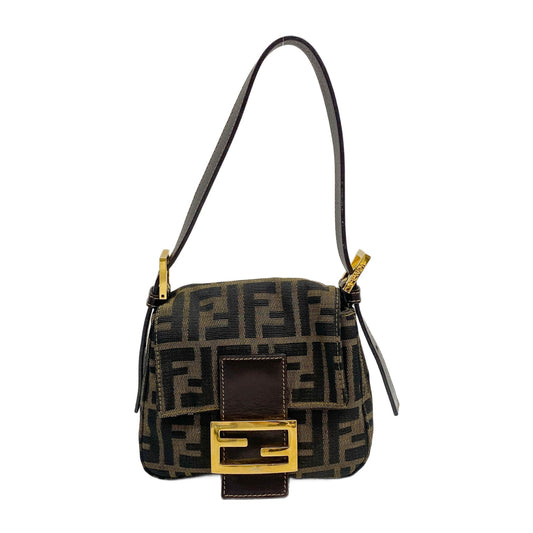 Zucca Brown Canvas Shoulder Bag
