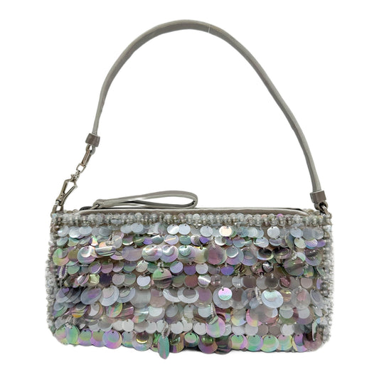 Multi-color Sequin and Silver Satin Shoulder Bag