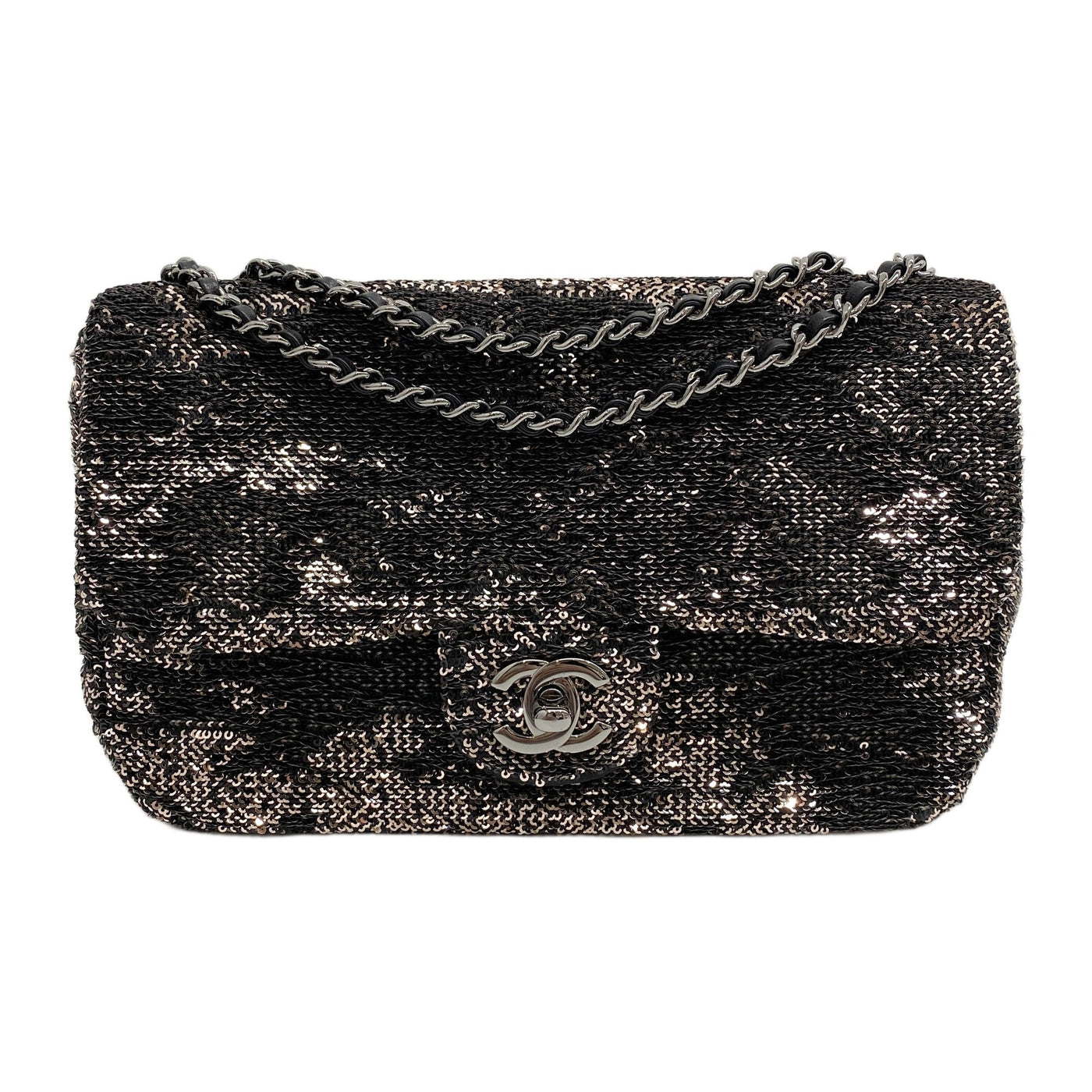 Classic Flap 2017 Dark Sequin Chain Shoulder Bag