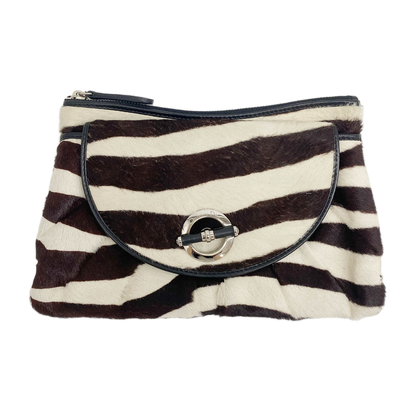 Animal Print Pony Hair Clutch Bag