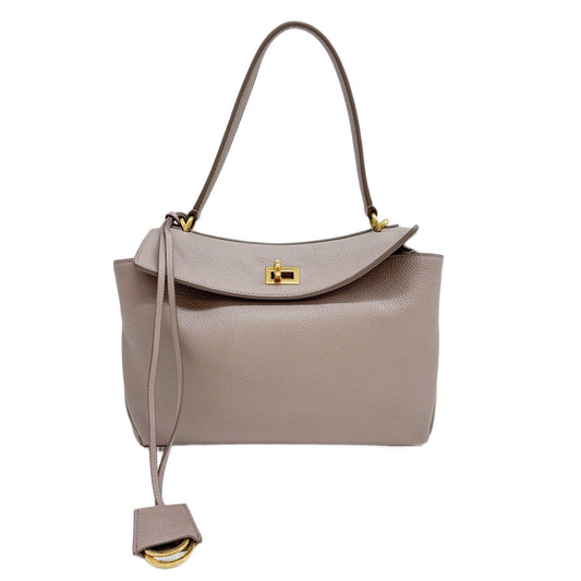 Rodeo Small Beige Leather Handle Bag