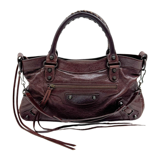 The First Dark Brown Leather Two Way Bag