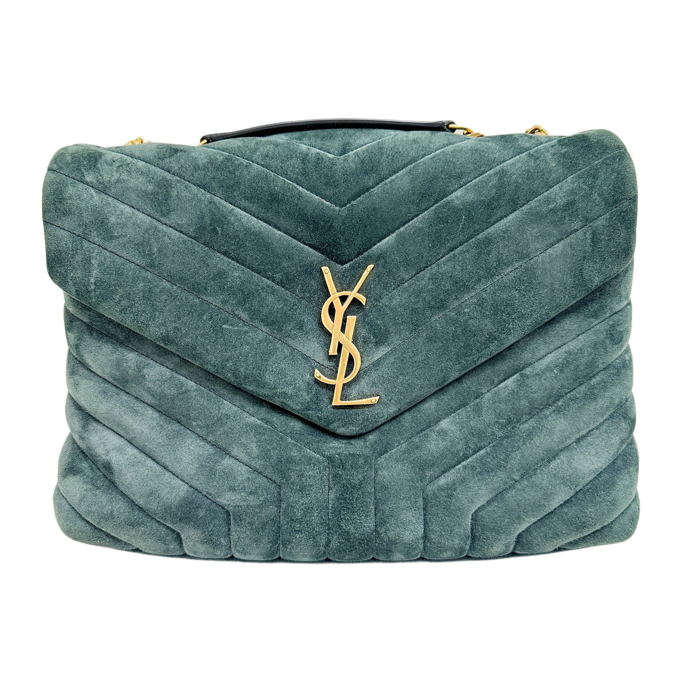 Loulou Green Suede Shoulder Bag