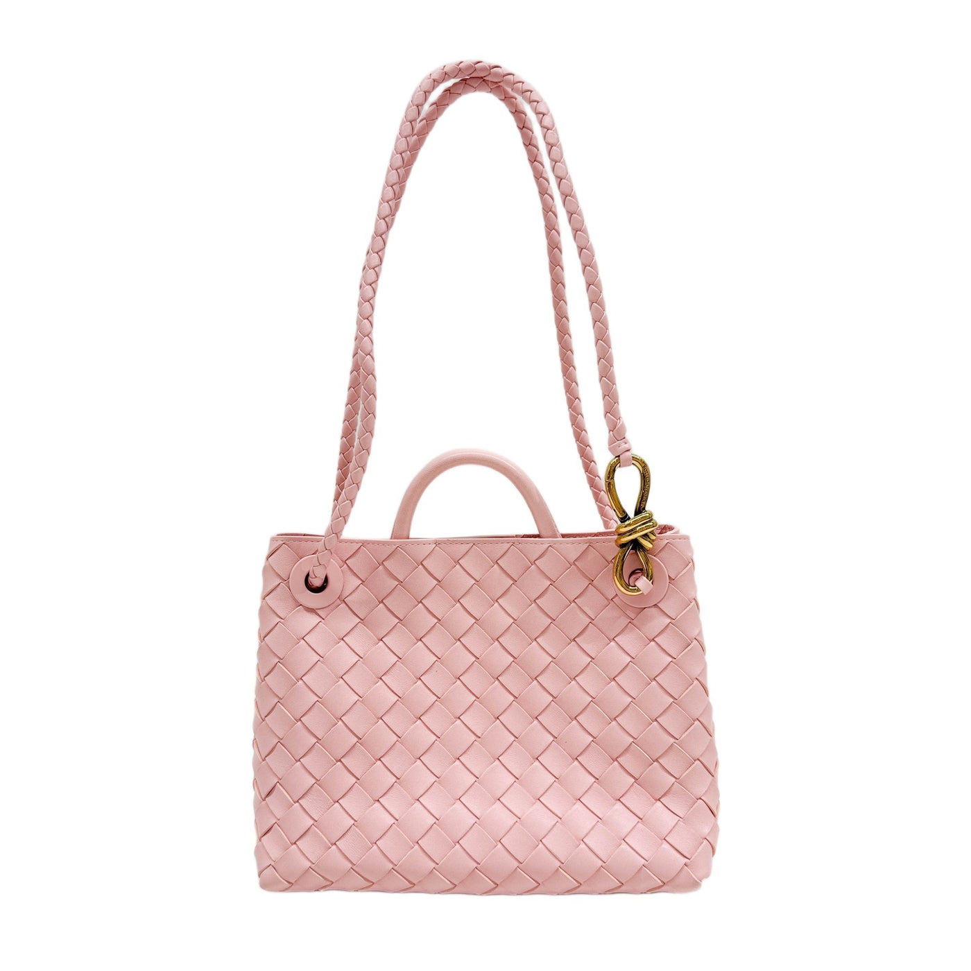 Andiamo Veneta Intrecciato Baby Pink Two Way Bag