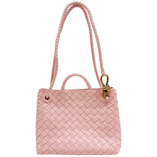 Andiamo Veneta Intrecciato Baby Pink Two Way Bag