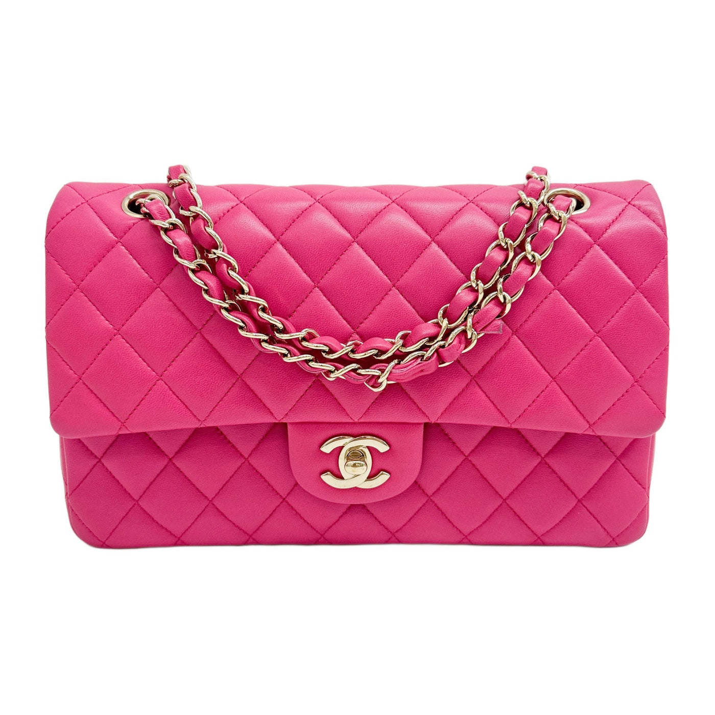 Classic Double Flap 2015-2016 Pink Leather Shoulder Bag