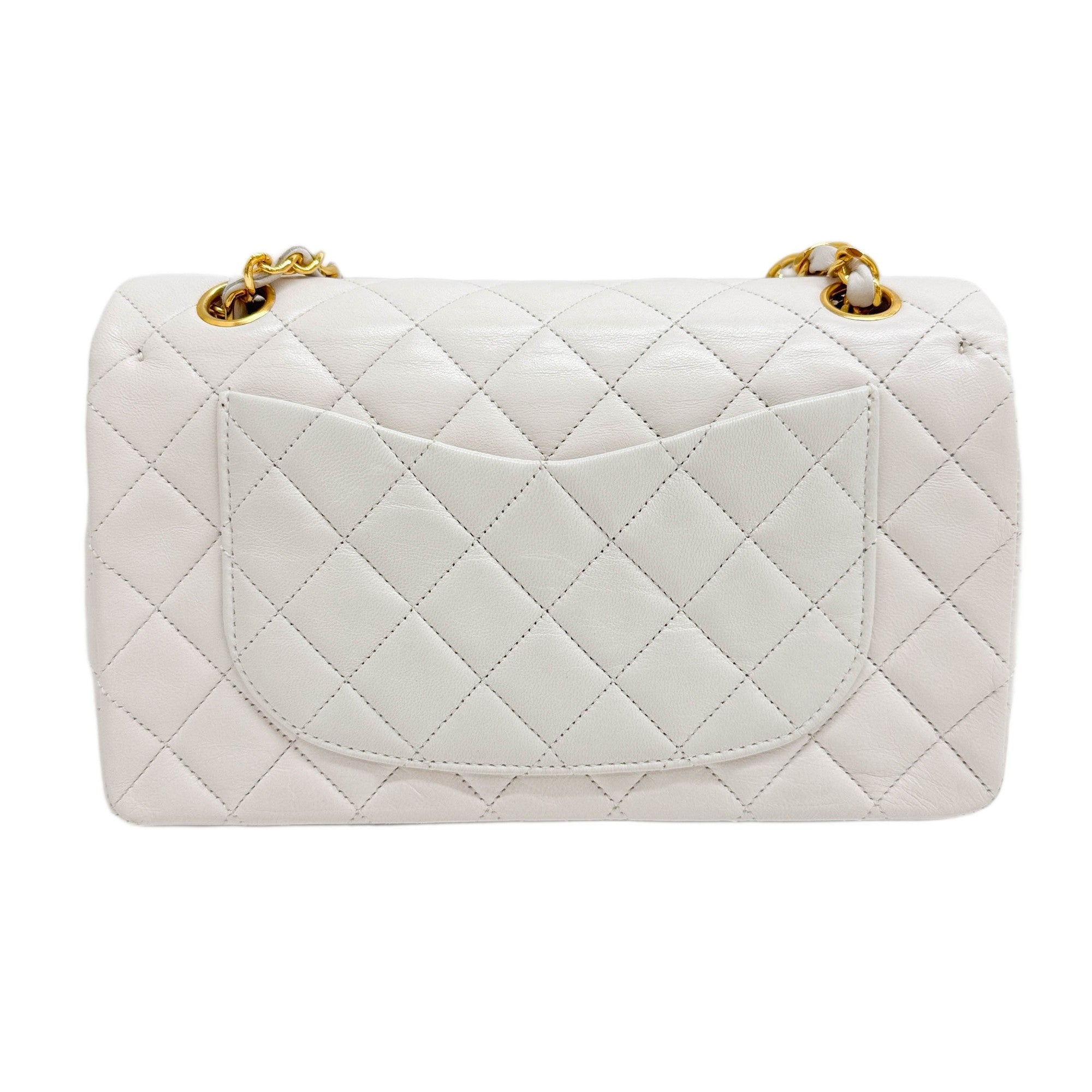 CHANEL Small Classic Double Flap 1989-1991 Gold Hardware Matelasse