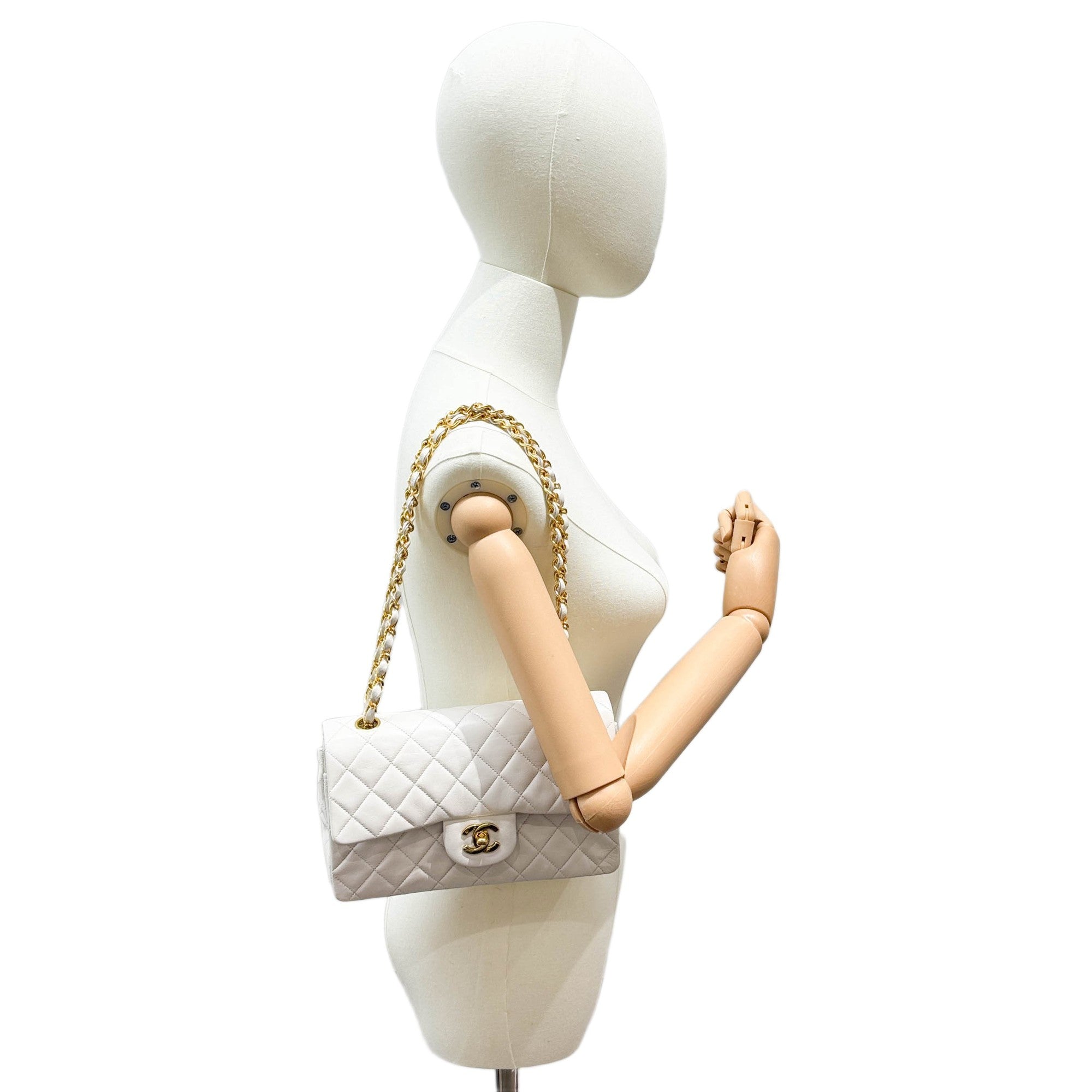 CHANEL Small Classic Double Flap 1989-1991 Gold Hardware Matelasse