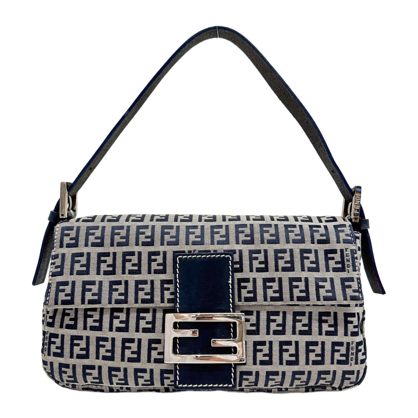Baguette Blue Zucchino Canvas Shoulder Bag