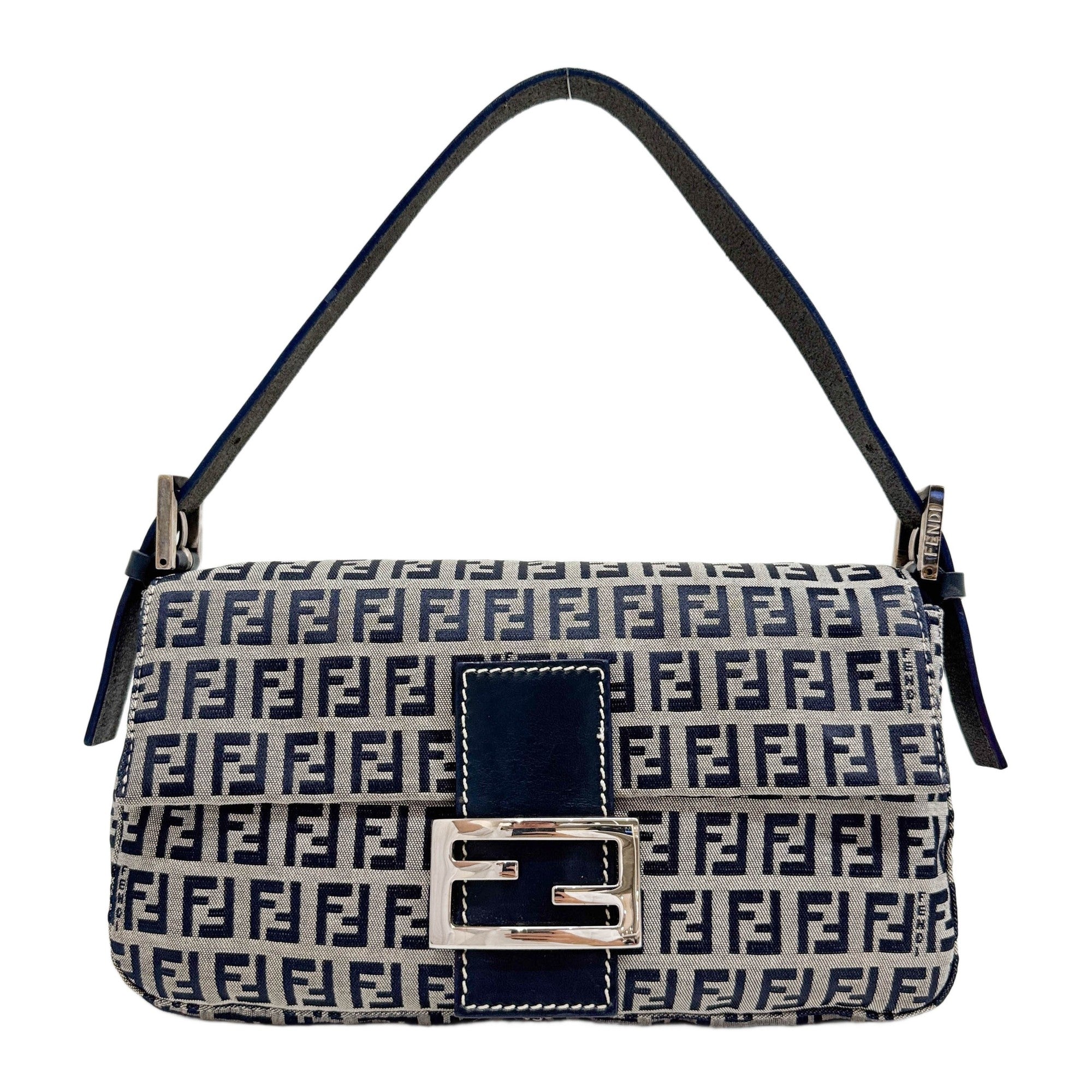 Baguette Blue Zucchino Canvas Shoulder Bag