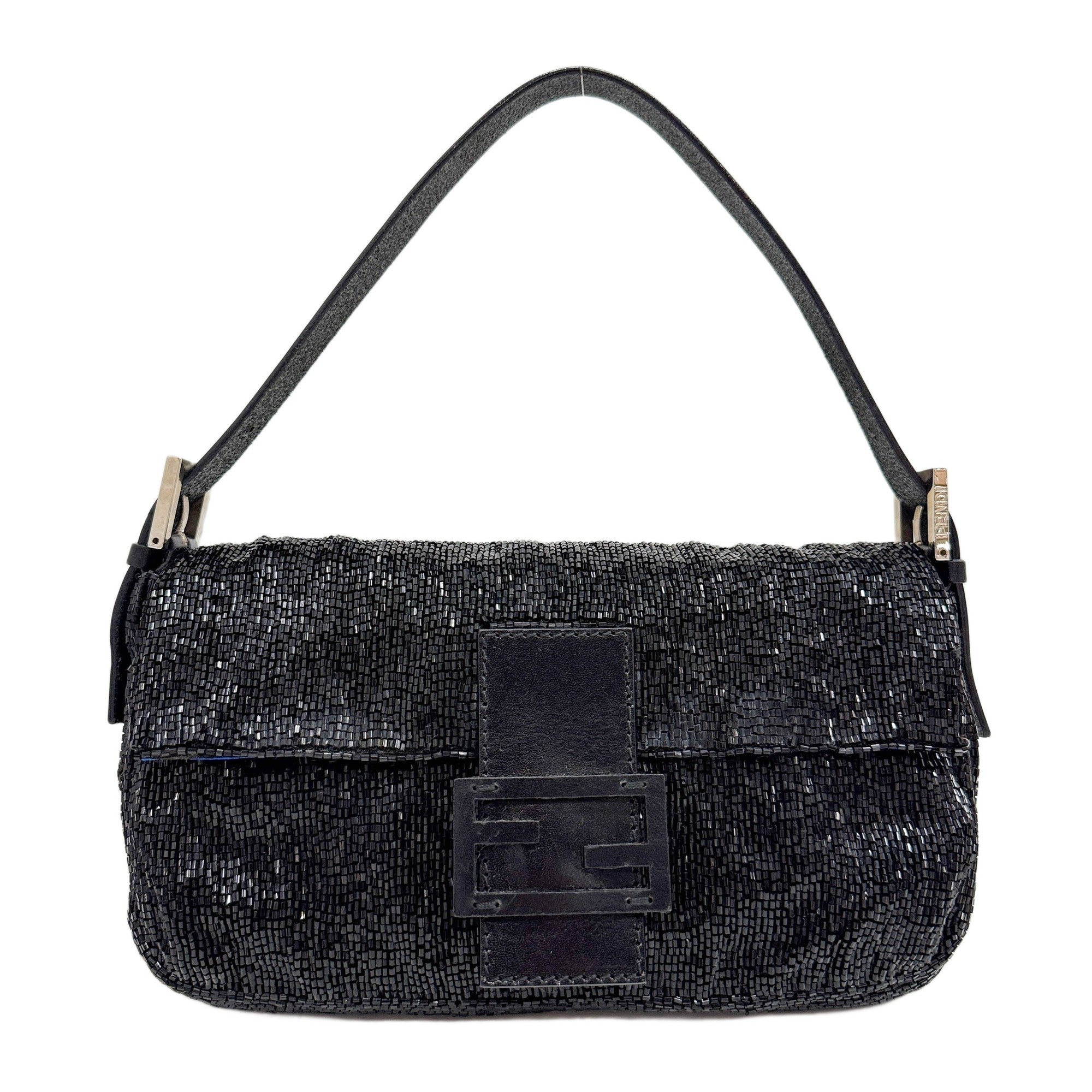 Baguette Black Beads Shoulder Bag