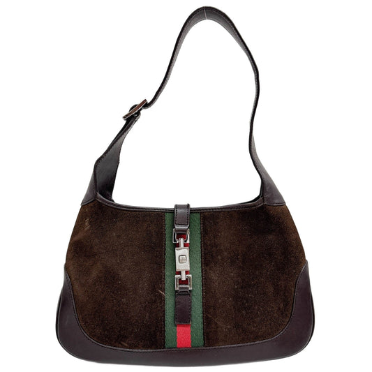 Mini Jackie Ophidia Brown Suede Shoulder Bag