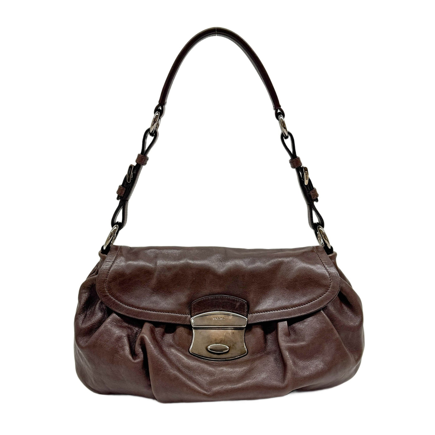 Vitello Daino Dark Brown Shoulder Bag