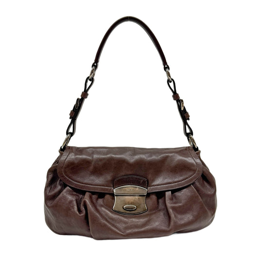 Vitello Daino Dark Brown Shoulder Bag