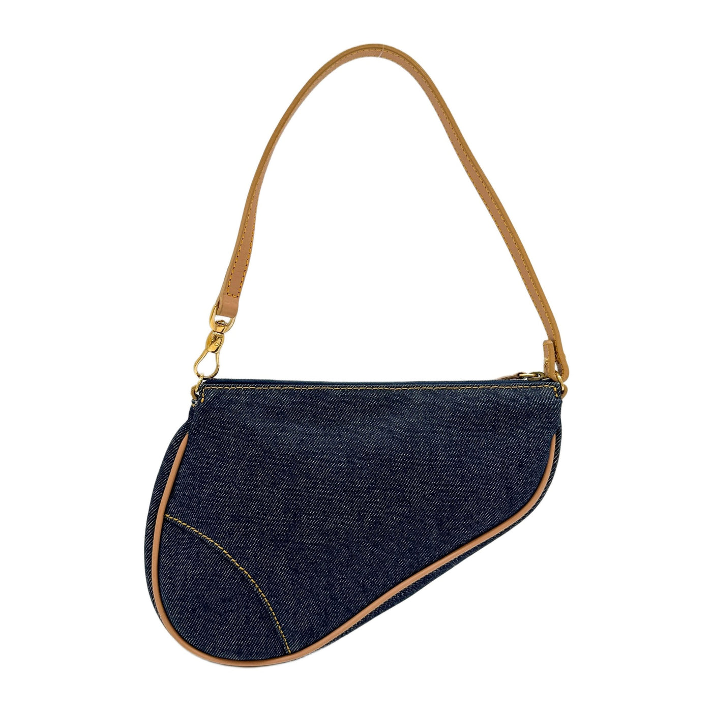 Saddle Pouch Blue Denim Shoulder Bag
