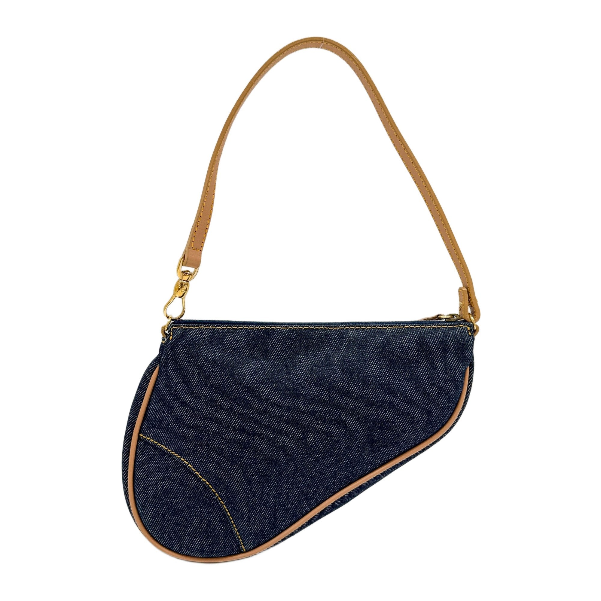 Saddle Pouch Blue Denim Shoulder Bag