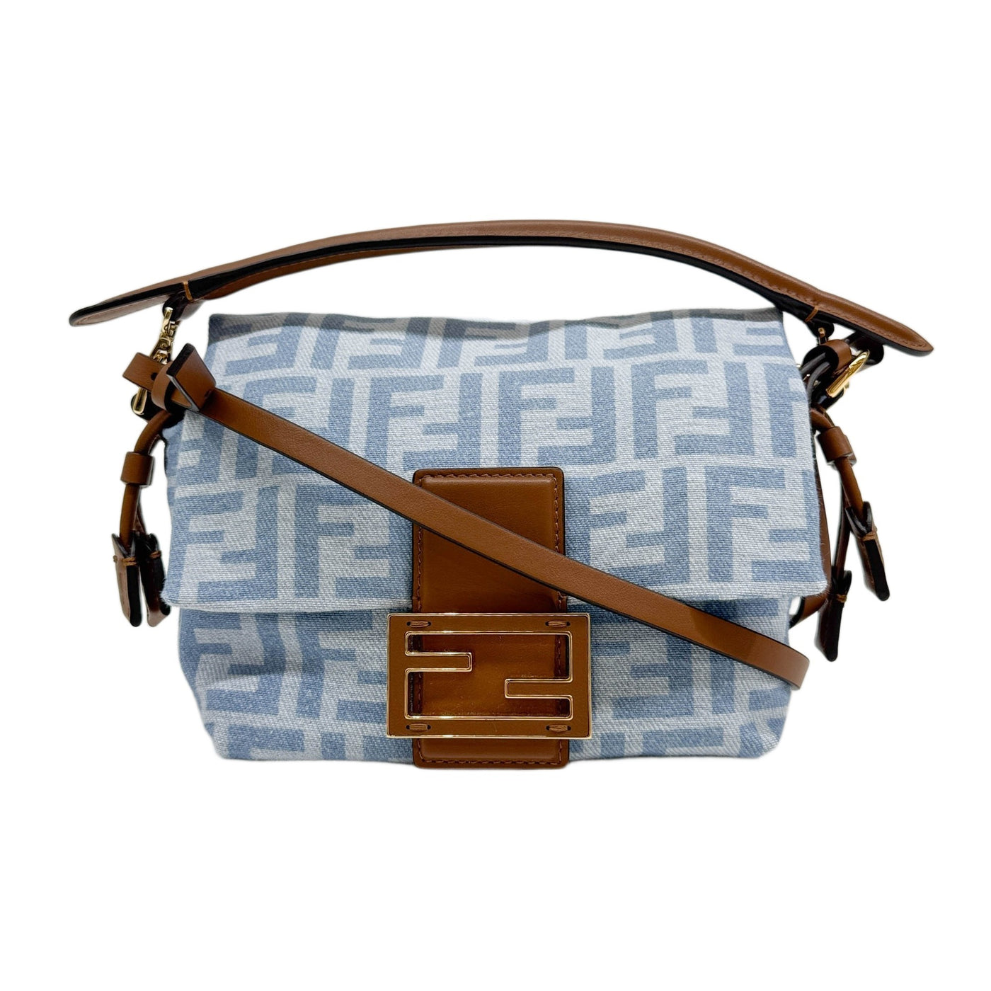 Mini Mamma Baguette Blue Zucca Canvas Two Way Bag