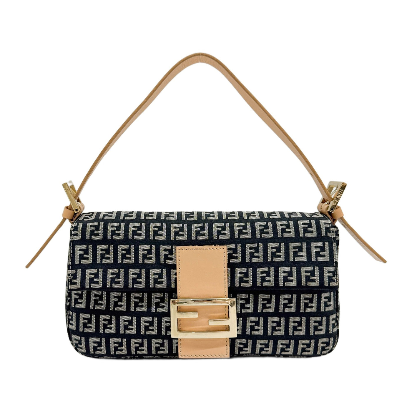 Baguette Black Zucchino Canvas Shoulder Bag