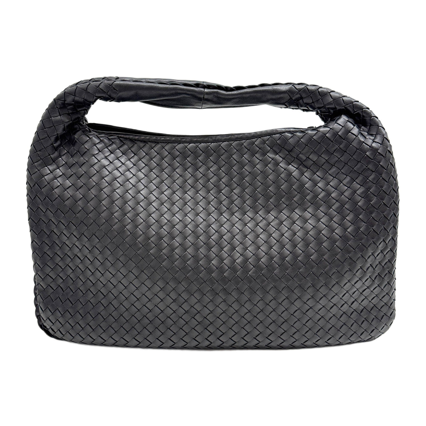 Veneta Intrecciato Black Leather Shoulder Bag