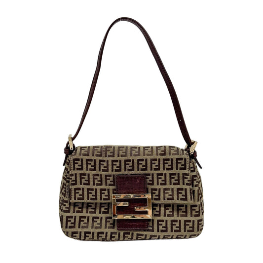 Mini Mamma Baguette Light Brown Zucchino Canvas Shoulder Bag