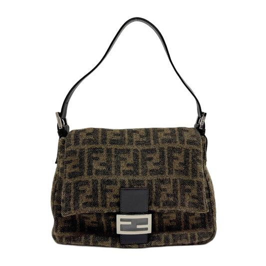 Mamma Baguette Brown Zucca Cashmere Shoulder Bag
