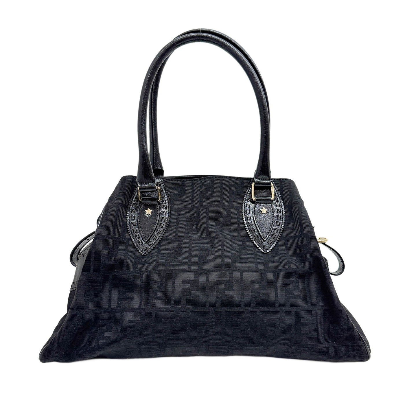 Zucca Black Canvas Shoulder Bag