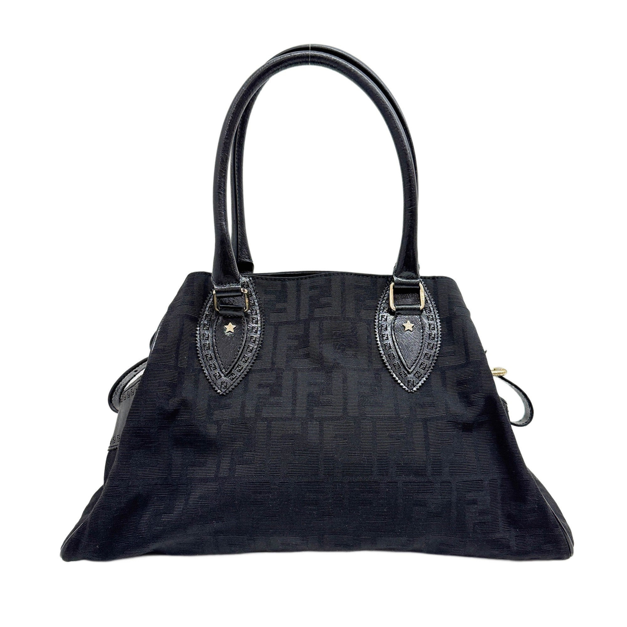 Zucca Black Canvas Shoulder Bag