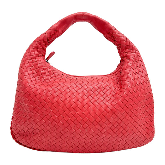 Veneta Intrecciato Red Leather Shoulder Bag