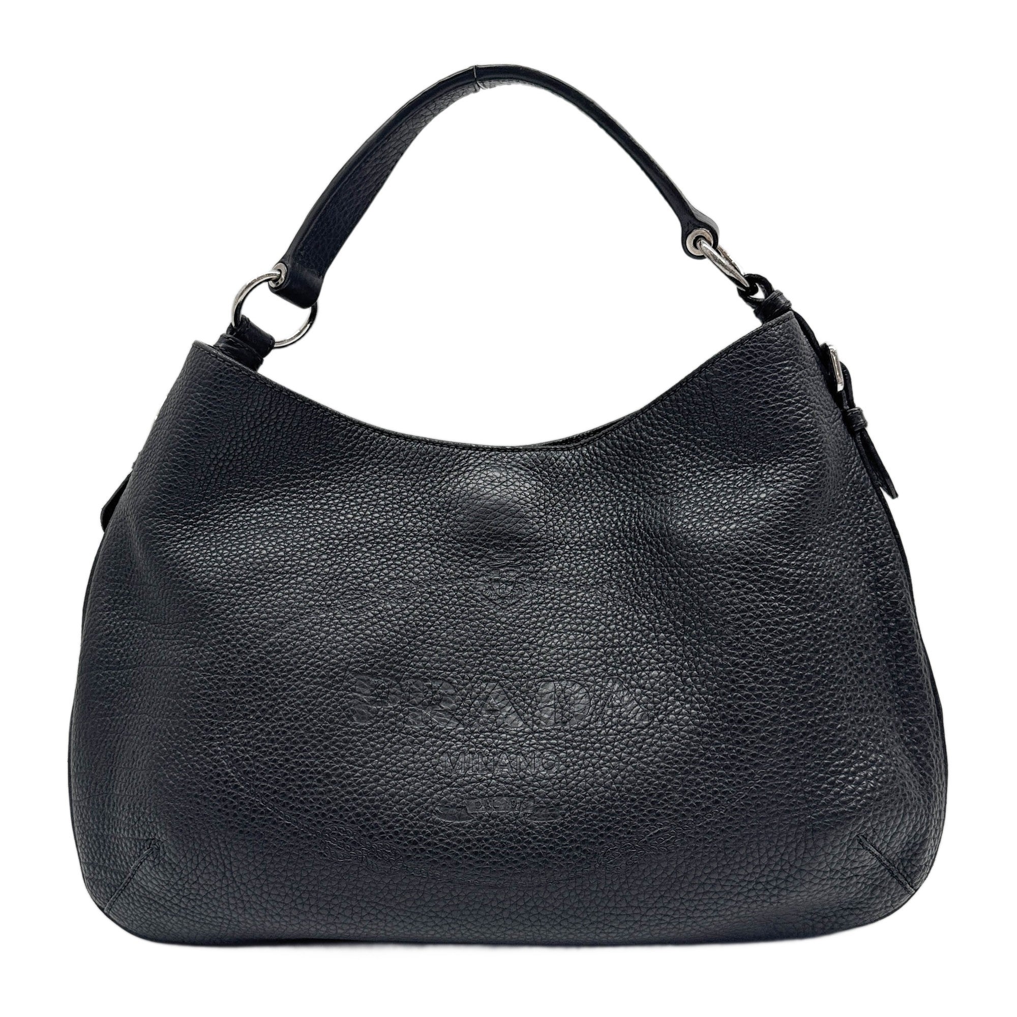 Black Leather Hobo Bag