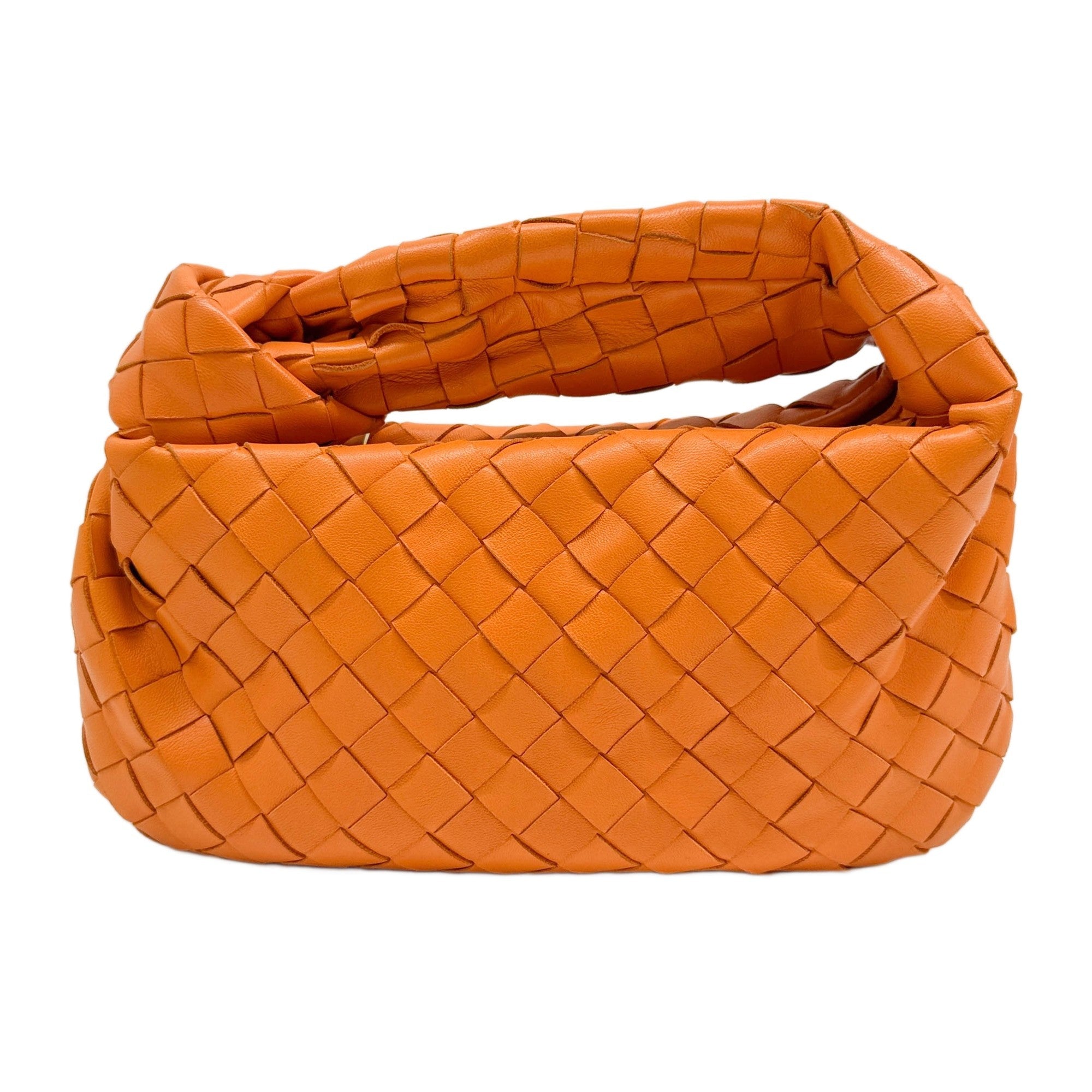 Mini Jodie Intrecciato Orange Leather Hand Bag