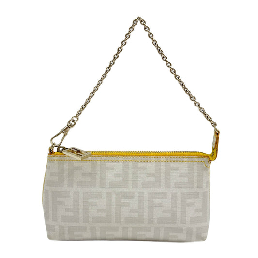 Zucca White Canvas Chain Shoulder Bag